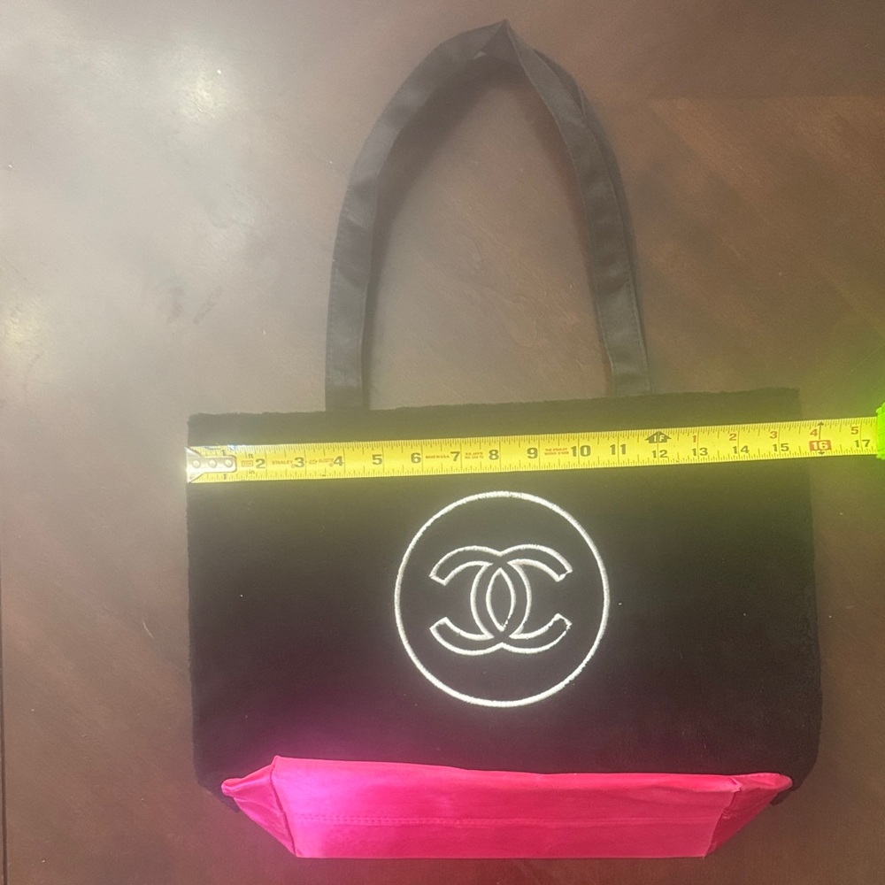 Black and Hot Pink Logo Tote Bag - Picture 4 of 4